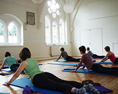 Yoga class in Pure Moves main studio